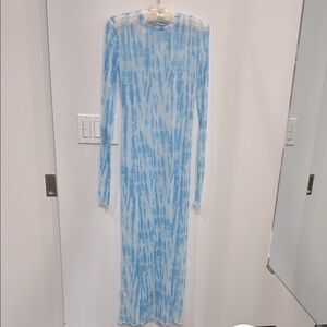 Mango Blue Long Sleeve Bodycon Dress